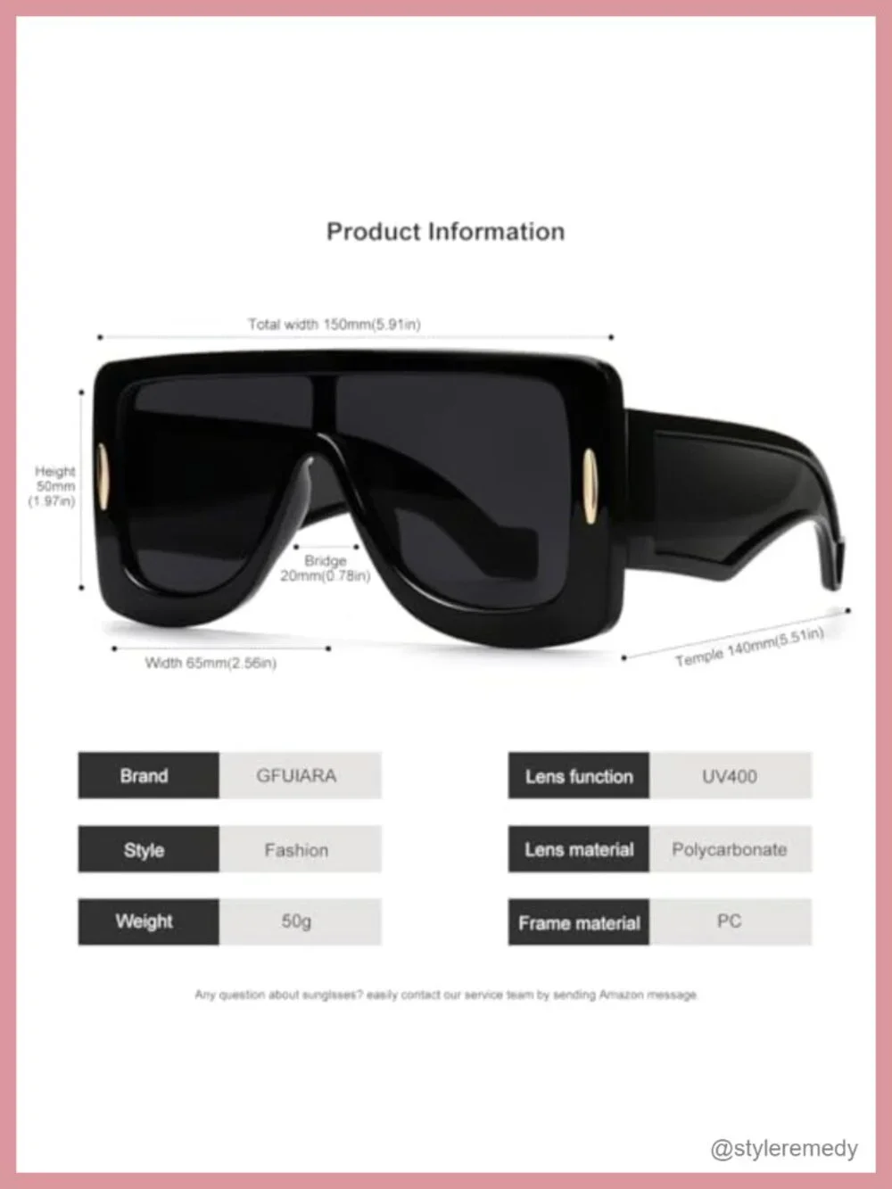 Oversized Shield Sunglasses UV Protection Flat Top Unisex